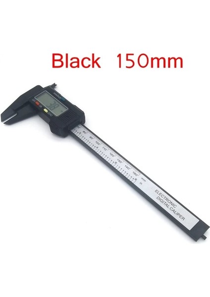 Siyah 15 cm Yok Btr 150MM 100MM Elektronik Dijital Kumpas Karbon Fiber Kadran Sürmeli Kumpas Ölçer Mikrometre Ölçme Aracı Dijital Cetvel (Yurt Dışından)
