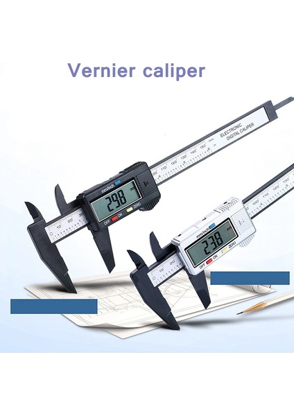 Siyah 15 cm Yok Btr 150MM 100MM Elektronik Dijital Kumpas Karbon Fiber Kadran Sürmeli Kumpas Ölçer Mikrometre Ölçme Aracı Dijital Cetvel (Yurt Dışından)