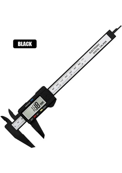Siyah Opp Torba 150MM Elektronik Dijital Kumpas Karbon Fiber Kadran Vernier Kumpas Ölçer Pakometre Dijital Mikrometre Ölçme Aletleri (Yurt Dışından)