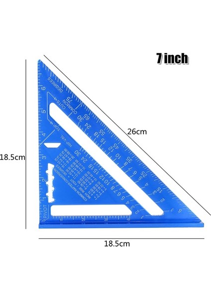 02 7 Inç Üçgen Cetvel Alüminyum Ağaç Işleme Deneyin Kare Üçgen Açı Iletki Ahşap Ölçü Cetvel Profil Işaretleme Aracı (Yurt Dışından)