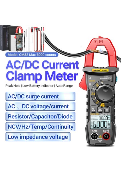 10A Evrensel Prob Aneng 6000 Sayım LCD Dijital Pens Metre Ac/dc Akım Multimetre Ampermetre Gerilim Test Cihazı Hz Kapasite Ohm Testi 600 V Dc (Yurt Dışından) indirimleri