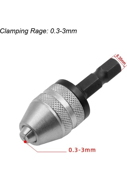 0.3 Ila 3mm Chuck Anahtarsız Mini Matkap Chuck Tornavida Darbeli Sürücü Adaptörü Elektrikli Mikro Motor Kelepçesi Mini Chuck Fikstürü Hex Shank Adaptörü (Yurt Dışından)