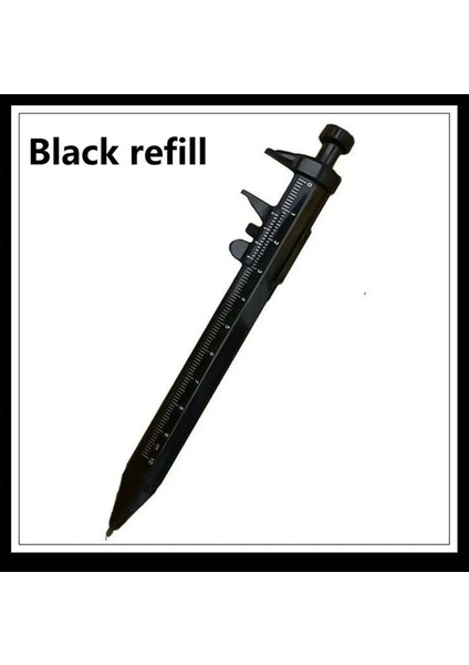 Black2-1pc Çok Fonksiyonlu Kumpas Kalem 0-100 Sürmeli Kumpas Rulo Tükenmez 1.0mm Plastik Öğrenci Kırtasiye Hediye Ölçme Aletleri (Yurt Dışından)