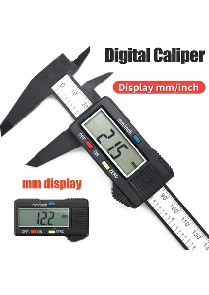 Dijital Kumpas 08 Dijital Kumpas Taşınabilir Elektronik Sürmeli Kumpas 100MM Kaliper Mikrometre Dijital Cetvel Ölçme Aracı 150MM 0.1mm (Yurt Dışından)