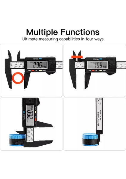 Dijital Kumpas 08 Dijital Kumpas Taşınabilir Elektronik Sürmeli Kumpas 100MM Kaliper Mikrometre Dijital Cetvel Ölçme Aracı 150MM 0.1mm (Yurt Dışından)