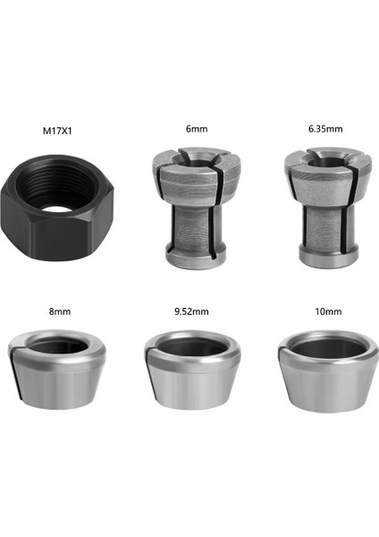 Somun 6.35MM Collet M17 6mm 6.35MM 8mm Collet Chuck Adaptörü Somun Gravür Kırpma Makinesi Chucks Elektrikli Freze Bit Pensetler (Yurt Dışından) fiyatları