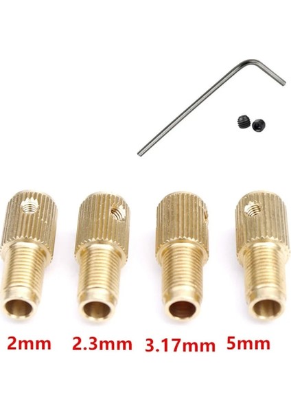 M8-2.35MM 1 Takım Bakır Matkap Chuck Mili Kendinden Sıkma Mini Pirinç Matkap Kelepçe Chuck Biyel M8-2/2.3/3.17/5mm Konnektör Adaptörü (Yurt Dışından) modelleri