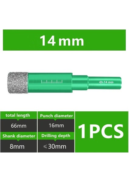14MM Rsmxyo 6mm 8mm 10MM 12MM 14MM 16MM Lehimli Kuru Matkap Çok Fonksiyonlu Mermer Vitrifiye Tuğla Granit Cam Göz Kurutucu Açık Delik (Yurt Dışından)