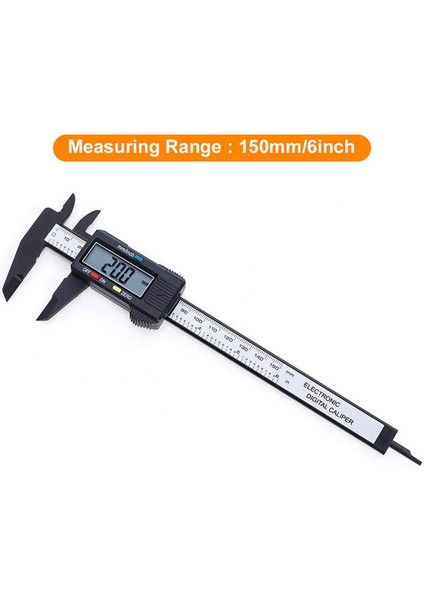 150MM Siyah 6 Inç Dijital Kumpas Elektronik Sürmeli Kumpas 100MM 150MM Kaliper Mikrometre Dijital Cetvel Ölçme Aracı 0.1mm Ölçer (Yurt Dışından)