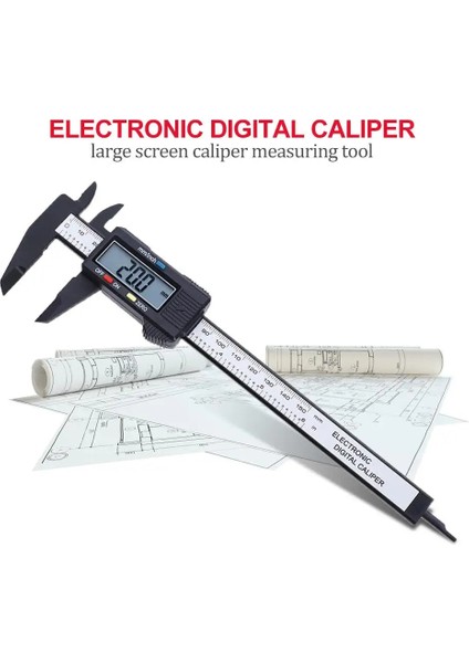150MM Siyah 6 Inç Dijital Kumpas Elektronik Sürmeli Kumpas 100MM 150MM Kaliper Mikrometre Dijital Cetvel Ölçme Aracı 0.1mm Ölçer (Yurt Dışından)