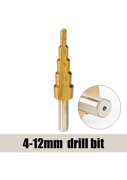 4-12MM Üçgen 3 Adet 3-12MM 4-12MM 4-20MM Adım Matkap Ucu Titanyum Kaplama Hss Düz Oluk Kaplamalı Ahşap Delik Kesici Koni Matkap Güç Alet Takımı (Yurt Dışından)