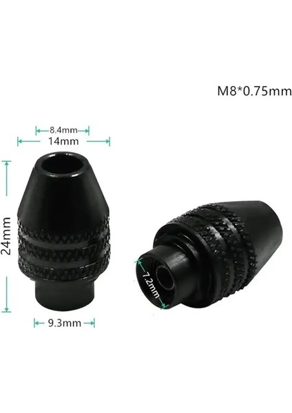Uzun Kuyruk M8X0.75MM 0.3-3.2mm Mini Matkap Ucu Aynalar Adaptörü Evrensel Çoklu Matkap Chuck Anahtarsız Dremel Döner Araçlar Gravür Aksesuarları 4 Boyutları (Yurt Dışından)