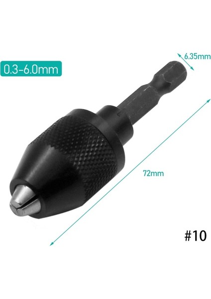 Stil 10 Mini Anahtarsız Matkap Chuck 0.3-8mm Kendinden Sıkma Elektrikli Matkap Uçları Pens Fikstür Araçları 1/4 "hex Shank Hızlı Değişim Dönüştürücü (Yurt Dışından)
