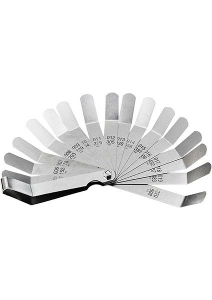 A 16 Bıçaklı Feeler Ölçer Metrik 0.127-0.508MM Paslanmaz Çelik Katlanabilir Kalınlık Ölçer Vanalar Buji Boşluk Doldurma Ölçümü (Yurt Dışından)