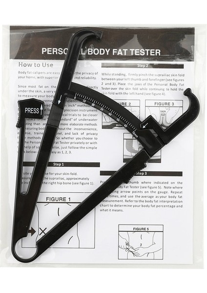 Siyah Kişisel Vücut Yağ Kaliper Cilt Analiz Cihazı Ölçü Tabloları Spor Ince Sağlık Tutmak Test Cihazı Vücut Yağ Monitörü Sebum Ölçer Klasörü (Yurt Dışından)