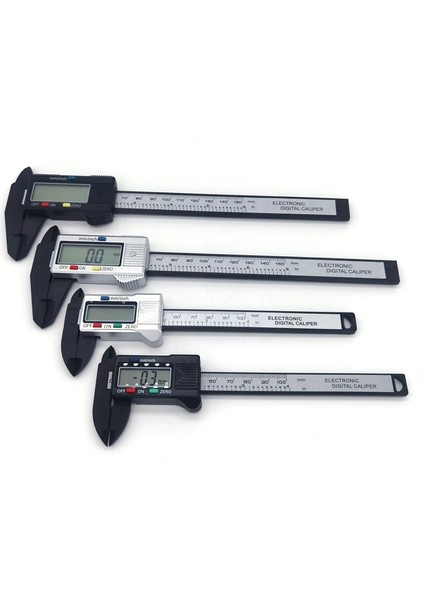 Beyaz Dijital Kumpas Elektronik Karbon Fiber Sürmeli Kumpaslar 150MM/100MM Plastik Ölçer Mikrometre Cetvel Ölçme Araçları Enstrüman (Yurt Dışından)