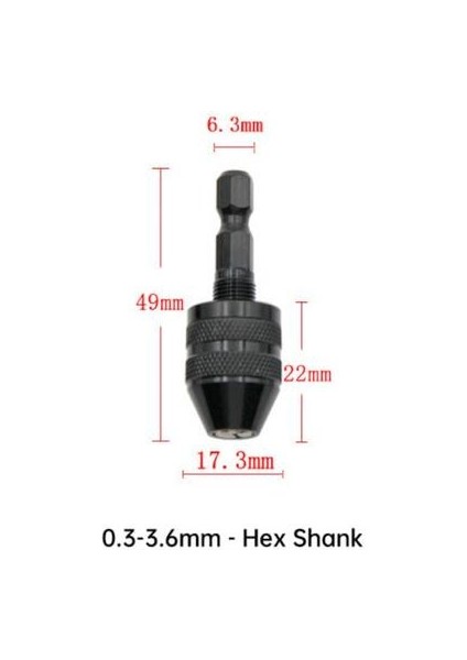 0.3-3.6mm Siyah Hex Shank Hızlı Değişim Dönüştürücü Elektrikli Mikro Motor Kelepçe Alaşım Anahtarsız Hızlı Değişim Dönüştürücü Matkap Parçaları Matkap Chuck Adaptörü (Yurt Dışından)