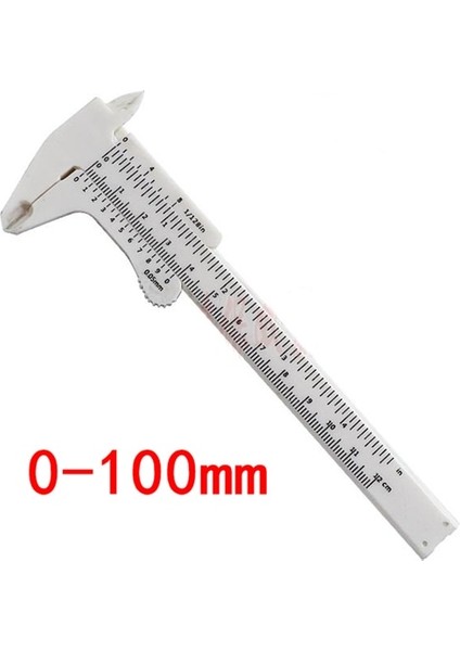 0-100MM Beyaz 0-80MM 0-150MM Çift Kurallı Ölçekli Plastik Sürmeli Kumpas Ölçüm Öğrenci Mini Aracı Cetvel Штангенциркуль 0-100MM (Yurt Dışından)