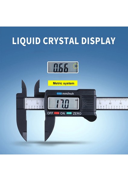 Siyah Karbon Fiber Sürmeli Kumpas Pürüzsüz Görünüm Mükemmel Işçilik LCD Dijital Elektronik Ölçüm Ölçer Mikrometre (Yurt Dışından)
