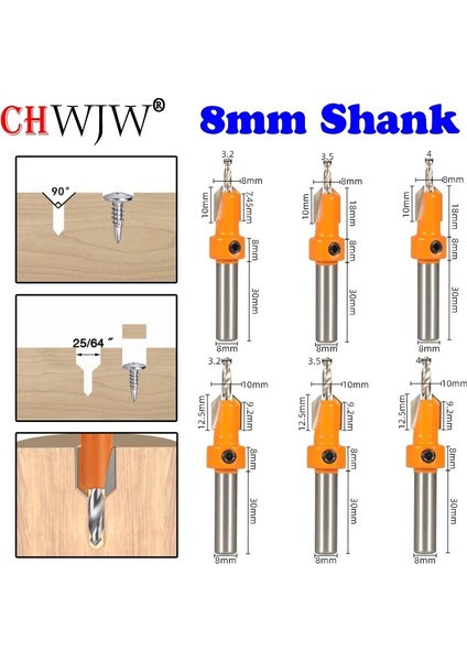 8mmshank 4X10MM 8mm Shank Hss Ağaç Işleme Havşa Yönlendirici Bit Vida Çıkarıcı Remon Yıkım Ahşap Freze Kesicisi (Yurt Dışından) fiyatları