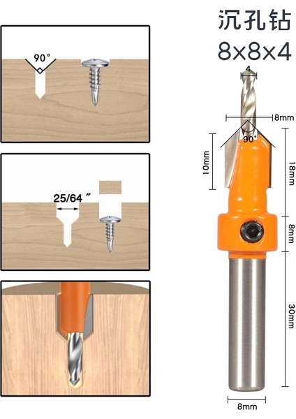 8mmshank 4X10MM 8mm Shank Hss Ağaç Işleme Havşa Yönlendirici Bit Vida Çıkarıcı Remon Yıkım Ahşap Freze Kesicisi (Yurt Dışından) indirimleri