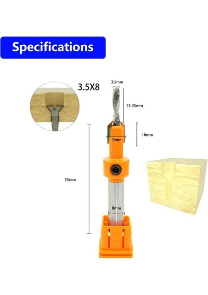 3.5MMX8MM-10MM 8mm 1/5 Adet 8MM/10MM Takım Elbise Shank Hss Ağaç Işleme Havşa Yönlendirici Bit Set Vida Extractor Remon Yıkım Ahşap Freze Kesicisi (Yurt Dışından)