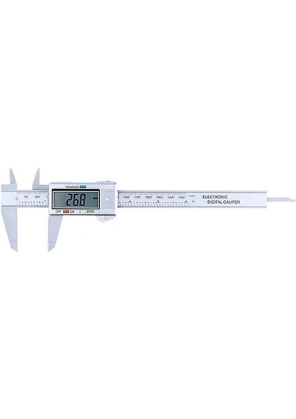 Gümüş 0-150MM Elektronik Dijital Kumpas Karbon Fiber Sürmeli Kumpaslar Plastik Ölçer Mikrometre Cetvel Ölçme Araçları Enstrüman (Yurt Dışından)