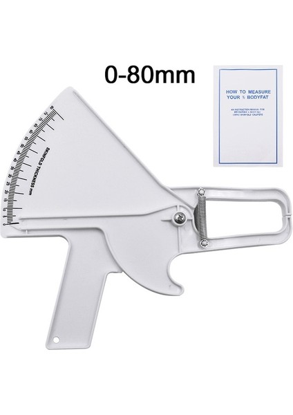 Beyaz 0-80MM Vücut Yağ Ölçü Test Cihazı Analizörü Sebum Kaliper Kelepçe Şekilli Cetvel Skinfold Test Cihazı Ölçüm Bandı (Yurt Dışından)