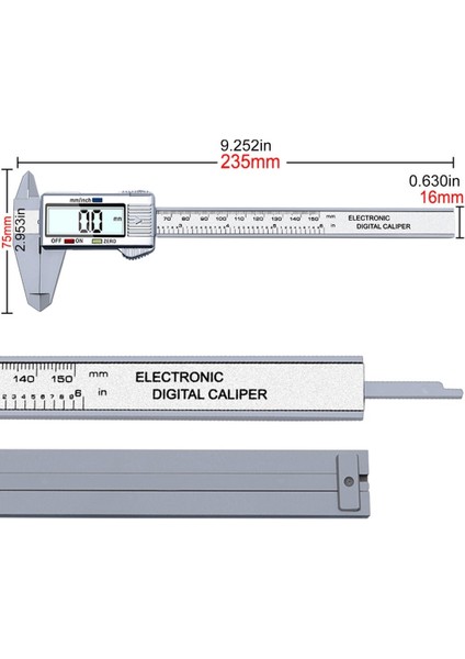 Siyah 0-150MMDIGITAL Metal Kumpas Elektronik Doğru Sürmeli Kumpaslar Aracı Mikrometre Cetvel Plastik Ölçme Aletleri LED Büyük Ekran (Yurt Dışından) indirimleri