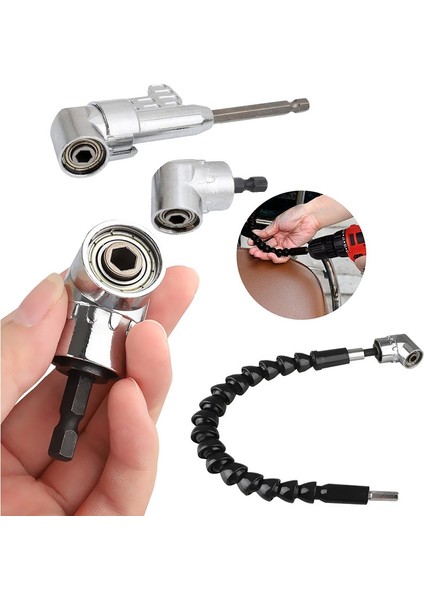 Siyah Derece Açı Tornavida Seti Soket Tutucu Adaptörü Ayarlanabilir Uçları Matkap Ucu Açılı Tornavida Aracı 1/4 Inç Hex Bit Soket (Yurt Dışından) fiyatları