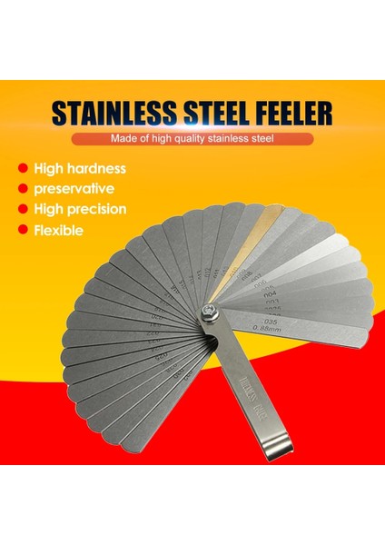 Paslanmaz Çelik Feeler Ölçer Metrik Imperial 0.04-0.88MM Kalınlık Ölçeği 32 Bıçak Kombinasyonu Ölçüm Aletleri (Yurt Dışından) modelleri