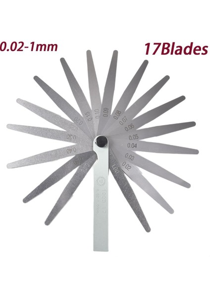 0.02-1.00 mm Boşluk 17 Bıçaklı Mesafe Bulucu Feeler Ölçer Vana Feeler Gaugefiller Karbon Çelik Levha Gümrükleme Ölçümü Için (Yurt Dışından)