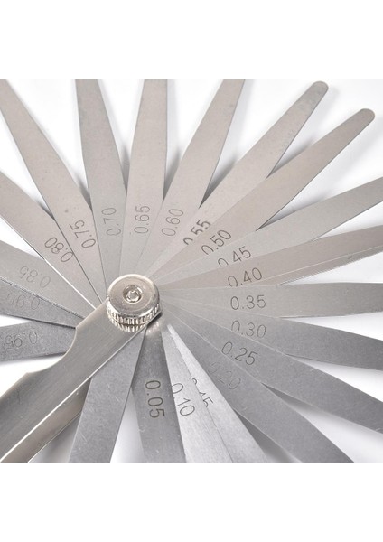 0.02-1.00 mm Boşluk 17 Bıçaklı Mesafe Bulucu Feeler Ölçer Vana Feeler Gaugefiller Karbon Çelik Levha Gümrükleme Ölçümü Için (Yurt Dışından) modelleri