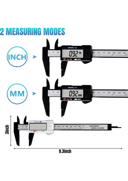 0-150MM Siyah Yenı Dijital Kumpas 6 Inç Elektronik Sürmeli Kumpas 100MM Kaliper Mikrometre Dijital Cetvel Ölçme Aracı 150MM 0.1mm (Yurt Dışından)