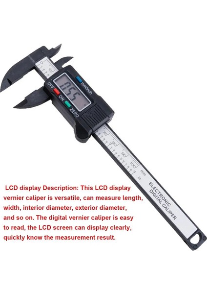 Siyah 150MM Elektronik Dijital Kumpas Karbon Fiber Sürmeli Kumpaslar Plastik Ölçer Mikrometre Cetvel Ölçme Araçları Enstrüman 150MM/100MM (Yurt Dışından)