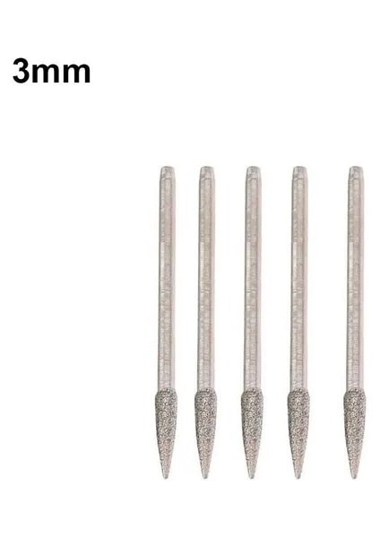 5 Adet 3mm 5 Adet 2.35MM Shank Galvanik Elmas Taşlama Kafası Cila Iğnesi 1/1.5/2/3/4/6mm Oyma Yeşim Taşı Aşındırıcı Alet (Yurt Dışından)