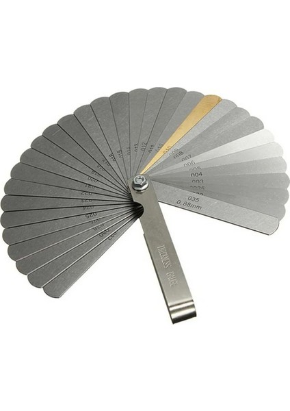 32 Adet 0.04-0.88 mm .0015-.035 Bakır Levha 100MM Uzunluk Paslanmaz Çelik 304 Uzaklık Ölçer Feeler Vana Öğretim Feeler Ölçer (Yurt Dışından)