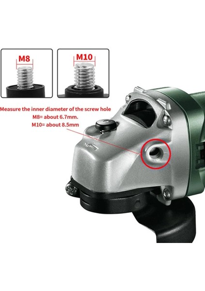 M10 1 Adet Açı Öğütücü Kolu 8MM/10MM Konu Açı Öğütücü Taşlama Tezgahları Profesyonel Güç Aracı Için Yardımcı Yan Kol (Yurt Dışından)