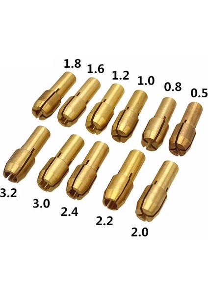 11 Adet 10/11 Adet Matkap Aynaları Adaptörü 0.5mm-3.2mm Mini Matkap Aynaları Ayna Adaptörü Mikro Collet Pirinç Güç Döner Araçları Parça Seti (Yurt Dışından)
