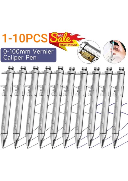 10 Adet Mavi 1-10 Adet Kumpas Kalem 0-100 Sürmeli Kumpas Silindiri Tükenmez 1mm Plastik Öğrenci Hediye Kırtasiye Sürmeli Kumpas Ölçme Araçları (Yurt Dışından)