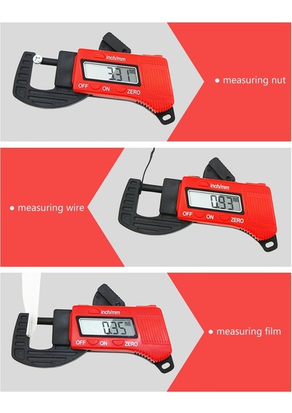 Sıcak 0-12.7mm Kaliper LCD Ekran Karbon Fiber Kompozitler Dijital Kalınlık Kaliper Mikrometre Ölçer Mavi/kırmızı Ölçüm Aracı (Yurt Dışından)