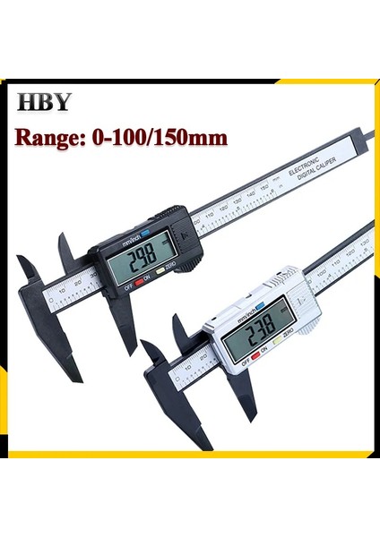 Plastik Siyah 150MM Dijital Sürmeli Kumpas 150MM 6'inç LCD Ekran Pakometre Ölçer Mikrometre Karbon Fiber Kalibratör Marangozluk Ölçme Aletleri (Yurt Dışından) fiyatları