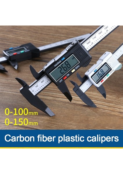 Plastik Siyah 150MM Dijital Sürmeli Kumpas 150MM 6'inç LCD Ekran Pakometre Ölçer Mikrometre Karbon Fiber Kalibratör Marangozluk Ölçme Aletleri (Yurt Dışından) modelleri