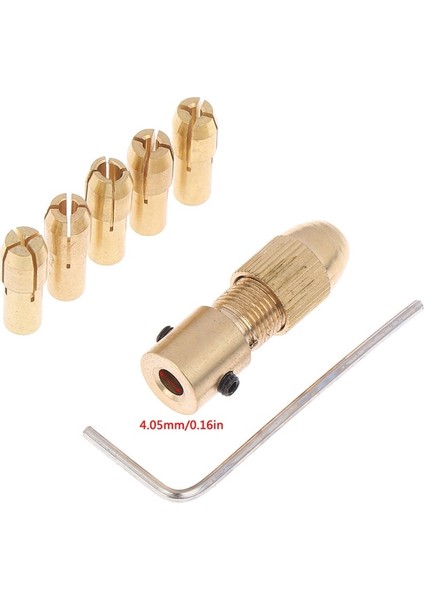 4.05MM Mini Chuck 7 Adet 0.5-3mm Matkap Chuck Pensetler Mini Araçlar Için Hızlı Chuck Seti Bakır Matkap Klasörü Bakır Kapak Eksen Matkap Pens Anahtarı ile (Yurt Dışından)