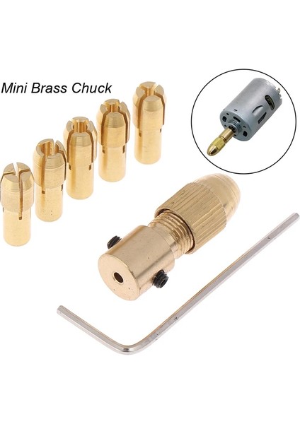 4.05MM Mini Chuck 7 Adet 0.5-3mm Matkap Chuck Pensetler Mini Araçlar Için Hızlı Chuck Seti Bakır Matkap Klasörü Bakır Kapak Eksen Matkap Pens Anahtarı ile (Yurt Dışından)