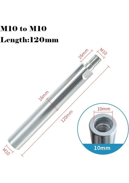 Bir 120MM Açı Öğütücü Adaptör Çubuğu Uzatma Çubuğu M10 M14 Adaptörleri Çubuk Model 100 125 Açı Öğütücüler Parlatıcılar Parlatma Aksesuarları (Yurt Dışından)