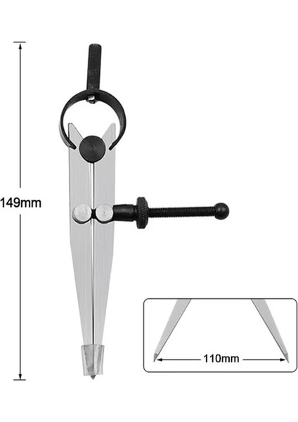100MM 3 Boyutu 100MM 150MM 200MM Iç Bölücü Pusula Yüksek Karbon Çelik Kare Bacak Hızlı Bırakma Yayı Bölücü Kaliper Yayı Bölücü (Yurt Dışından)