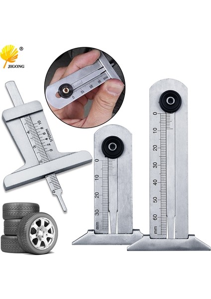 0-50MM Paslanmaz Çelik Araba Lastiği Lastik Diş Derinliği Ölçer Ölçer Cetvel Kaliper Ölçme Aracı Moto Kamyon (Yurt Dışından) fiyatları