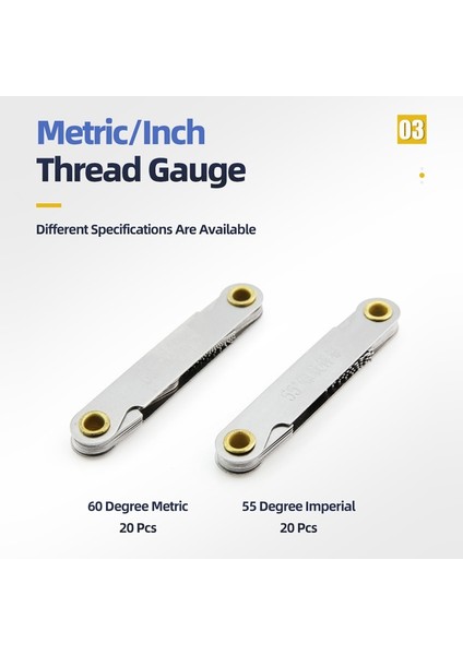 55 Derece Inç 55/60 Derece Konu Tapa Ölçer Metrik Imperial Dişli Diş Vida Pitch Göstergeleri Karbon Çelik Ölçme Aracı Dokunun Diş Ölçümü (Yurt Dışından)
