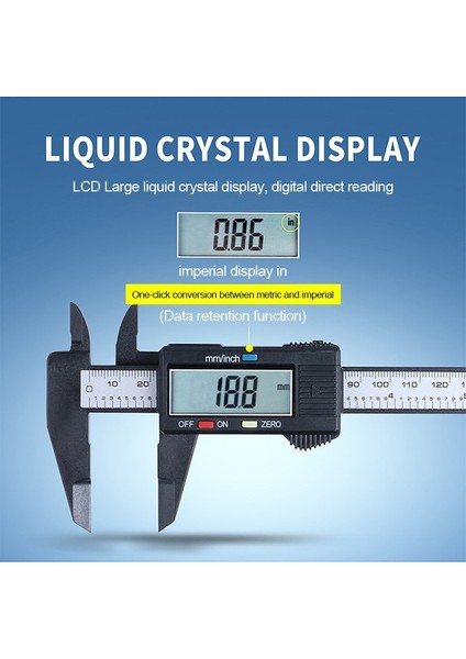 Plastik Siyah 150MM Dijital Sürmeli Kumpas 150MM 6'inç LCD Ekran Pakometre Ölçer Mikrometre Karbon Fiber Kalibratör Marangozluk Ölçme Aletleri (Yurt Dışından) indirimleri